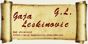 Gaja Leškinović vizit kartica